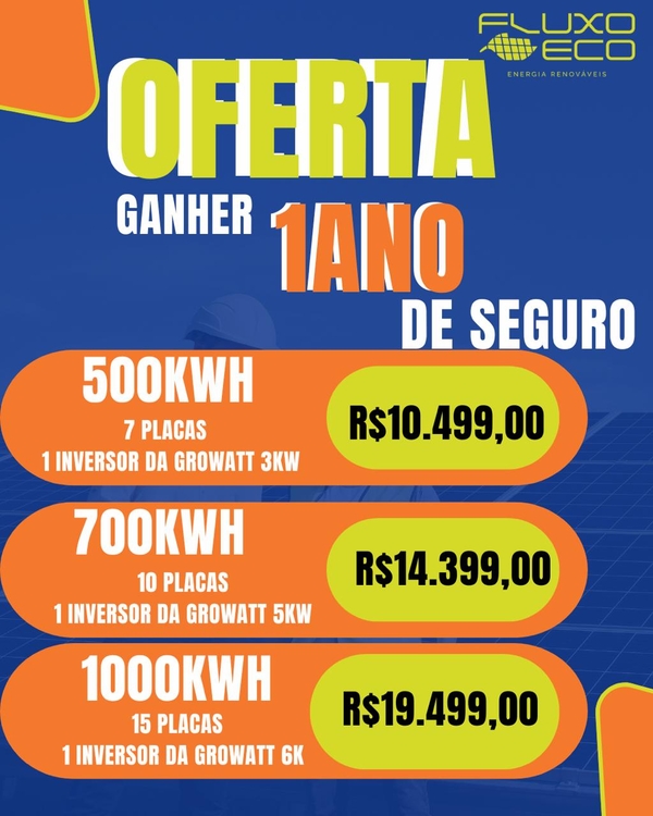 Instalação de Sistema Fotovoltaico 1000KWH
